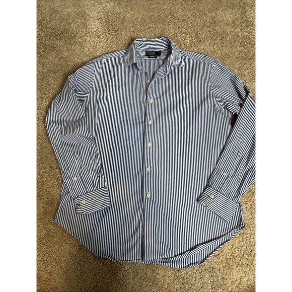 Ralph Lauren Other - Ralph Lauren Blue White Striped Button Up Long sleeve Dress Shirt Men's Large
